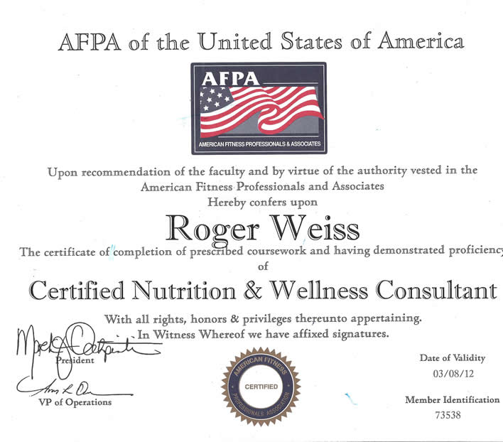 Certified Nutrition & Wellness Consultant