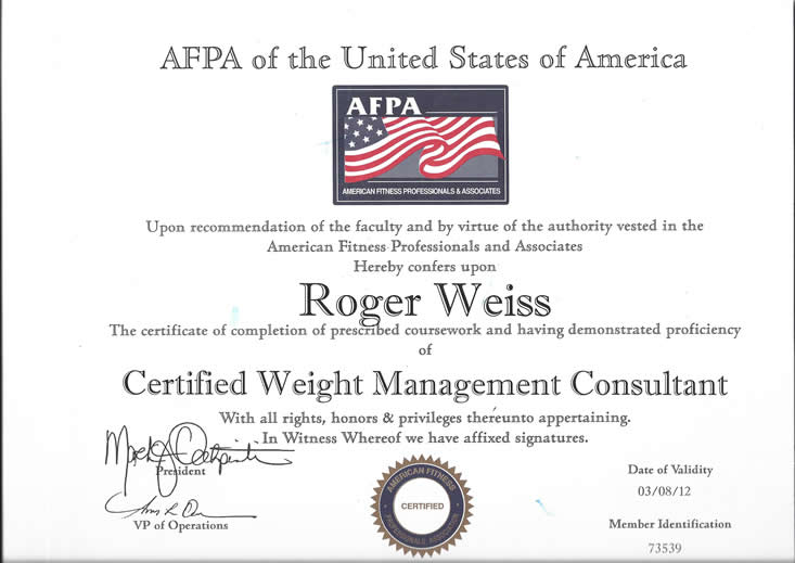 Certified Weight Management Consultant